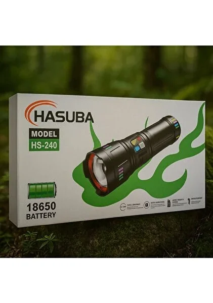 HASUBA HS-240 METAL 1KM EN BÜYÜK BOY 30,000 LÜMEN EL FENERİ