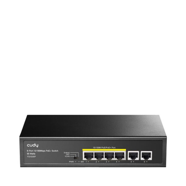 CUDY FS1006P 6 Port 10 100 mbps 4+2 PoE+ Switch 60W Yönetilemez