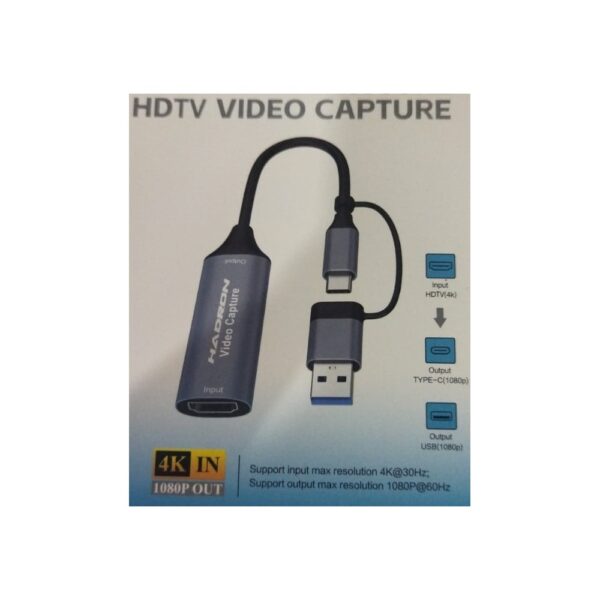 Hdmi Video Capture Type-C + Usb3.0 4K 30Hz Gri