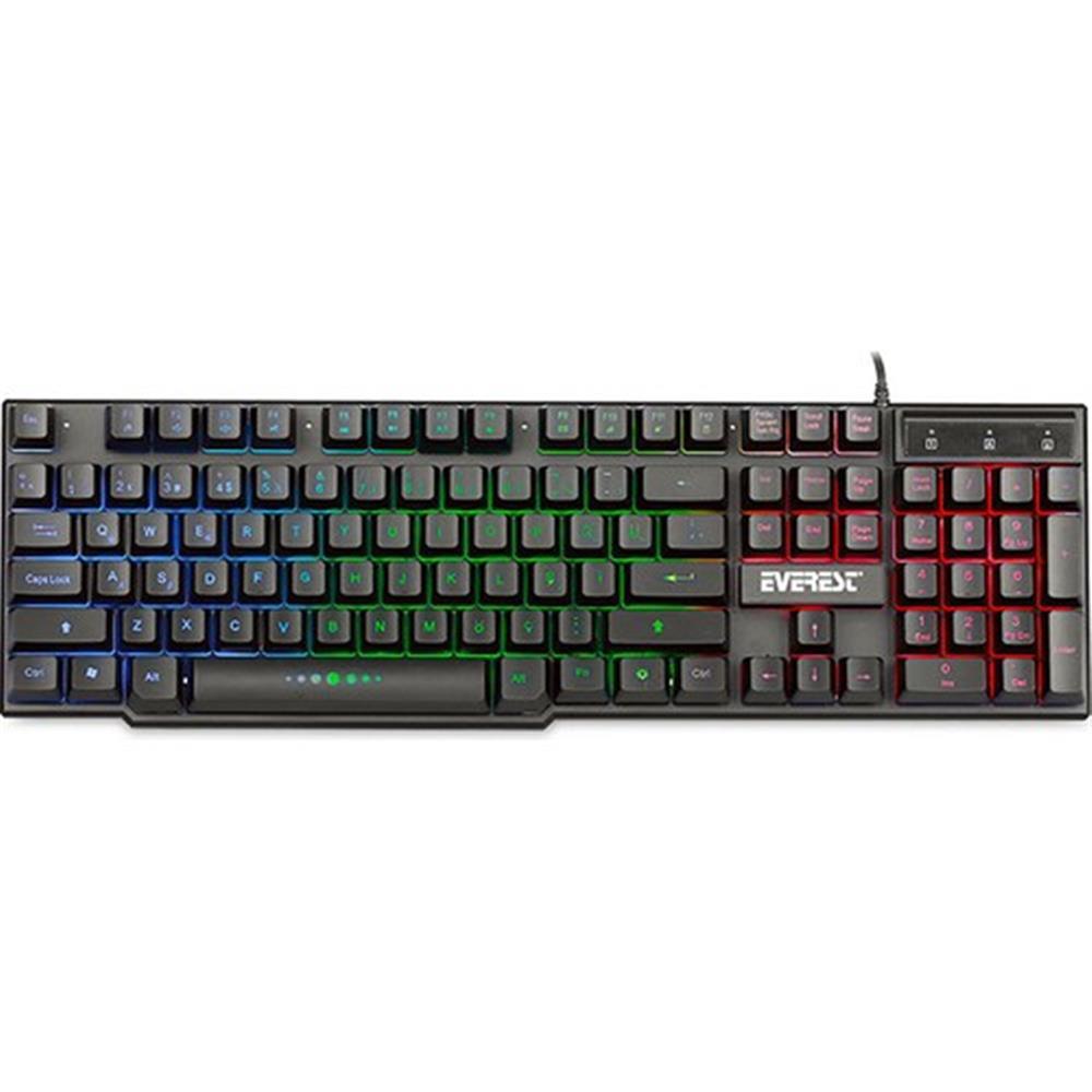 KB EVEREST KB-X88 Siyah USB Gökkuşağı Aydınlatmalı Q Oyuncu Klavyesi