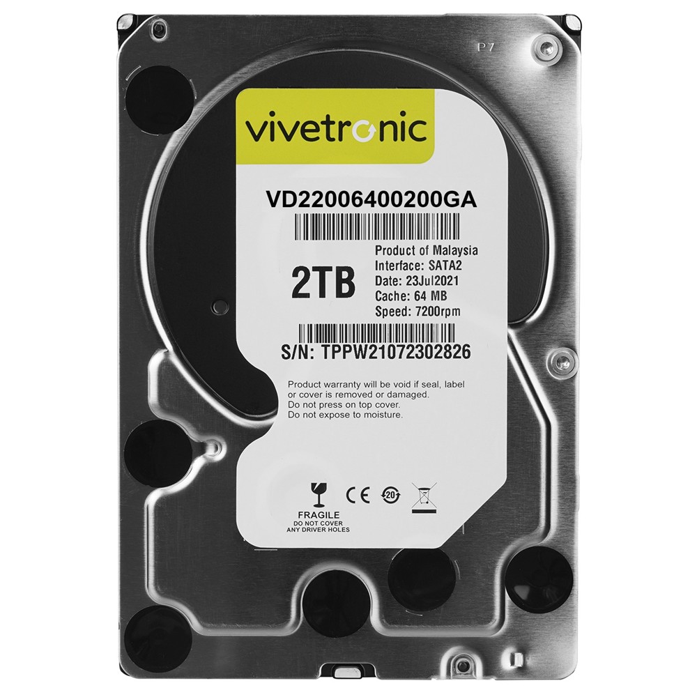 PC HD 2TB VIVETRONIC VD22006400200GA 3.5" SATA3 HARDDİSK