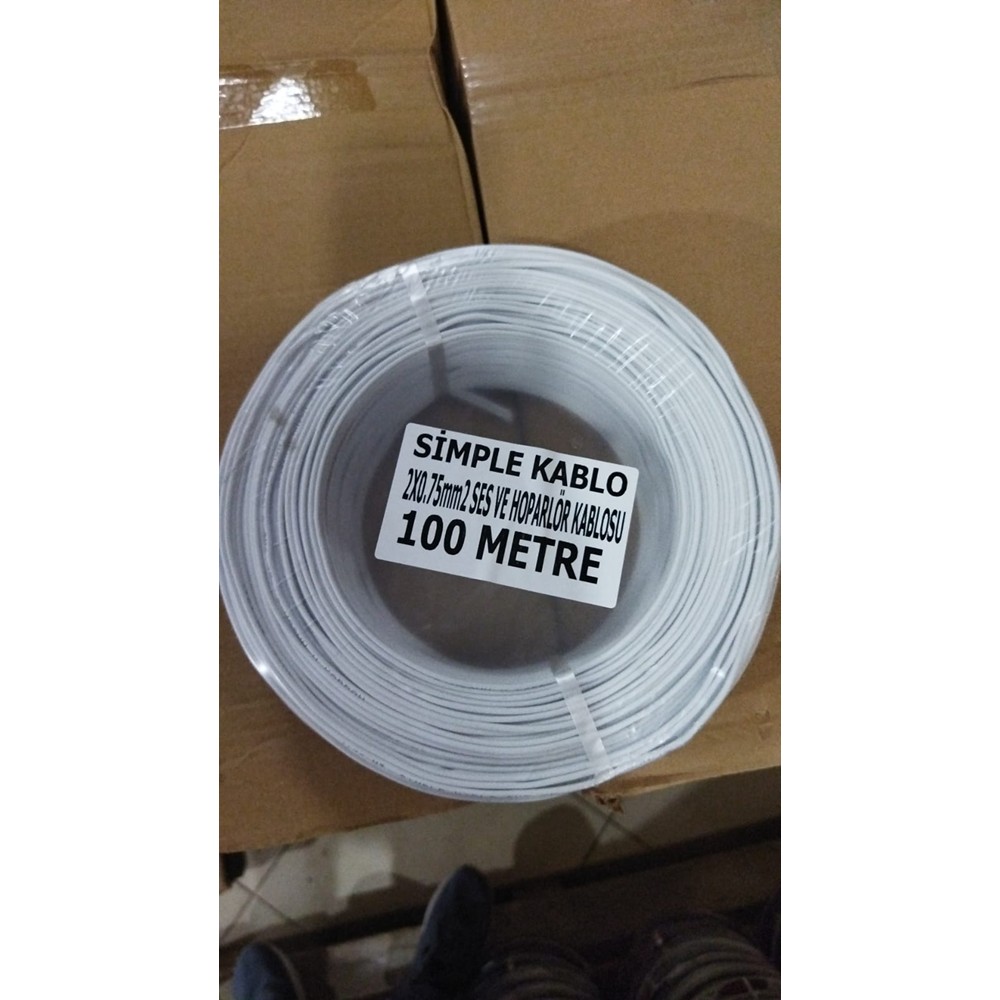 SİMPLE 2X0.75mm Kordon Kablo Ses ve Hoparlör Kablosu BEYAZ