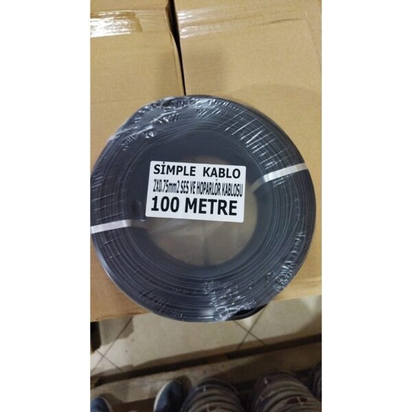SİMPLE 2X0.75mm Kordon Kablo Ses ve Hoparlör Kablosu SİYAH