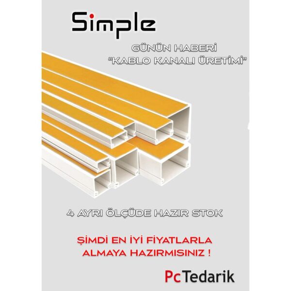 SİMPLE SM2525 2MT 25X25 YAPIŞKANLI KABLO KANALI (K25)