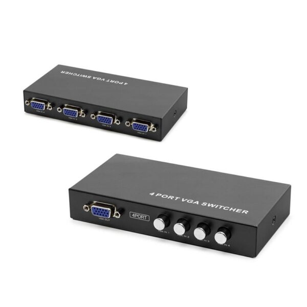 HADRON HN217 VGA SWITCH 300 MHZ 4 PORT 4 GİRİŞ 1 ÇIKIŞ DÜĞMELİ