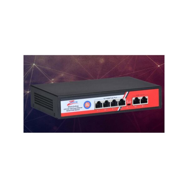 ZTECH ZR-1004 4+2 4 PORT POE Switch 78w