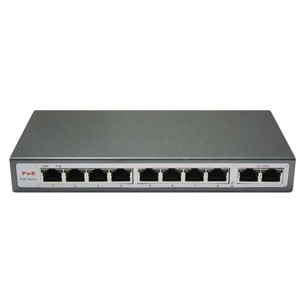 ZTECH ZR-1008 8+2 POE 8 port 10/100 Switch 125w
