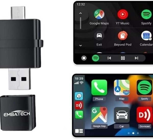 Apple CarPlay Kablosuz Araç Adaptörü – iOS 10 ve Üzeri Uyumlu, Tak-Çalıştır