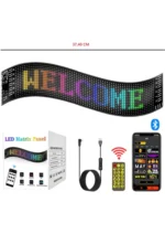 RGB LED Matrix Panel Dijital Ekran 37×9 cm – App Kontrollü, Kumandalı 16×64 LED Animasyon Kayan Ekran