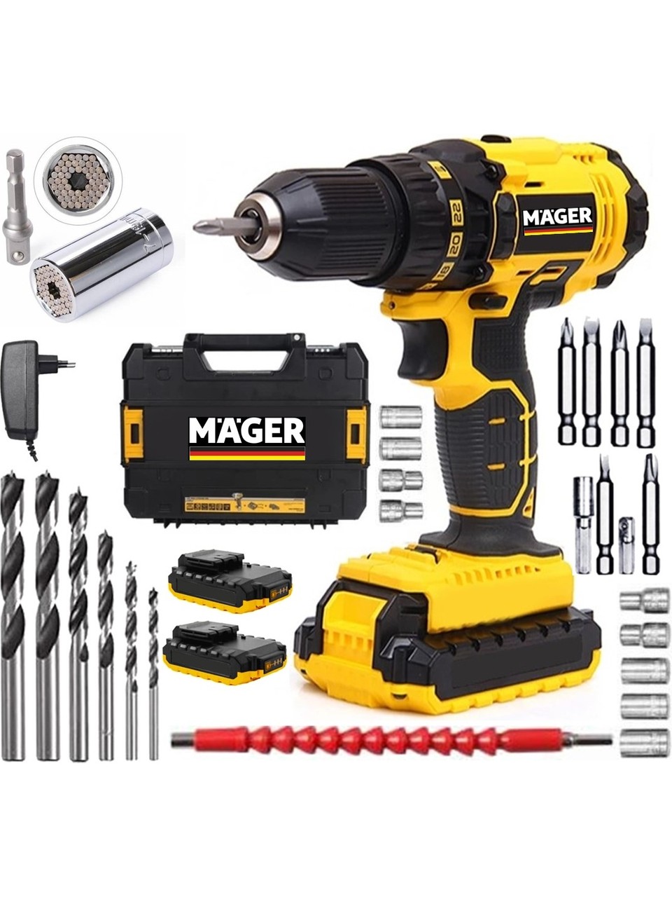 Zy-05 Metal Şanzıman Çift Akülü Şarjlı Matkap 24 Parça Akülü Vidalama